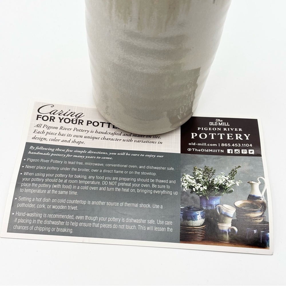 All Pigeon River Pottery Handcrafted Artisan Ceramic‎ Vase in Cream and Brown - Picture 5 of 11